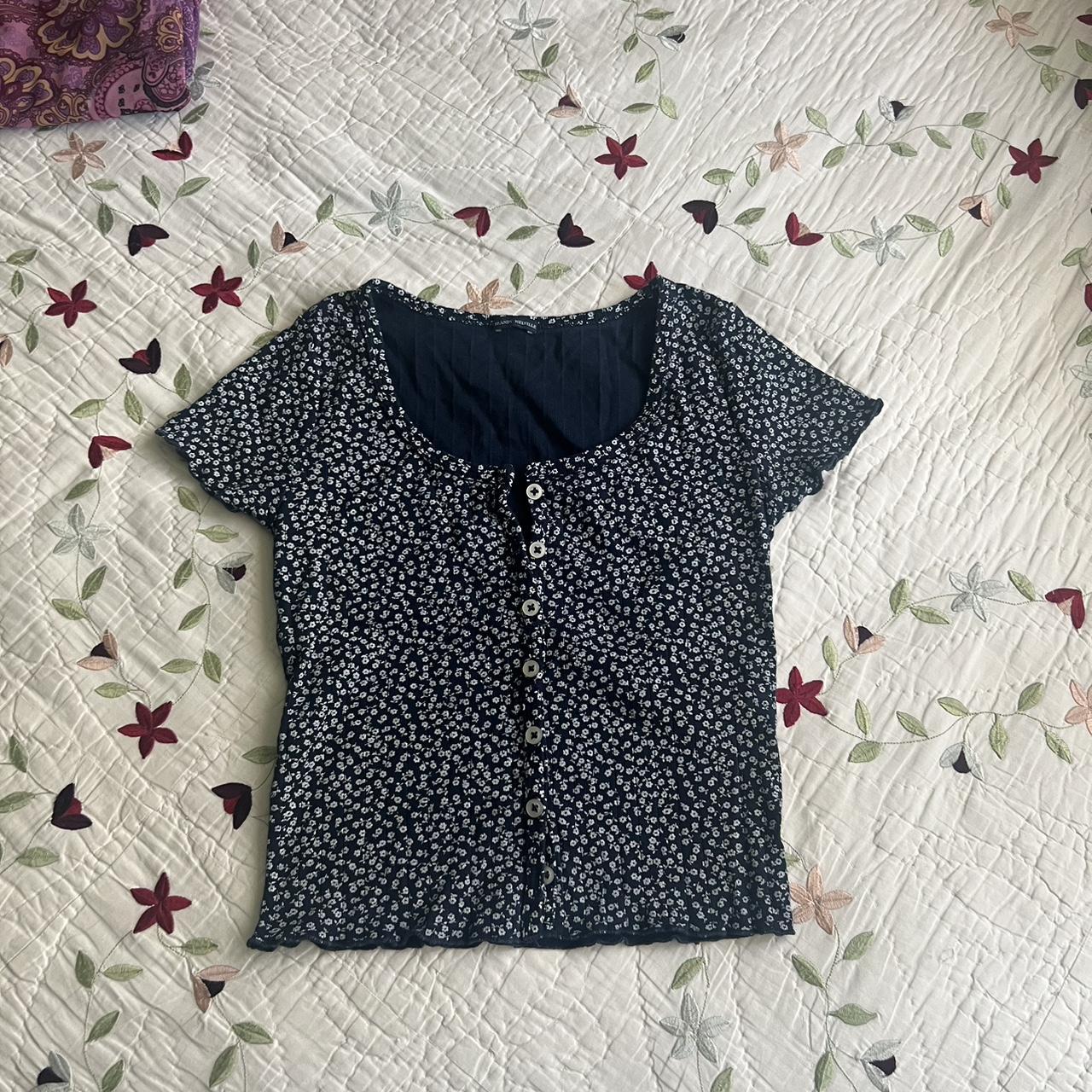 floral brandy melville button up o/s Depop