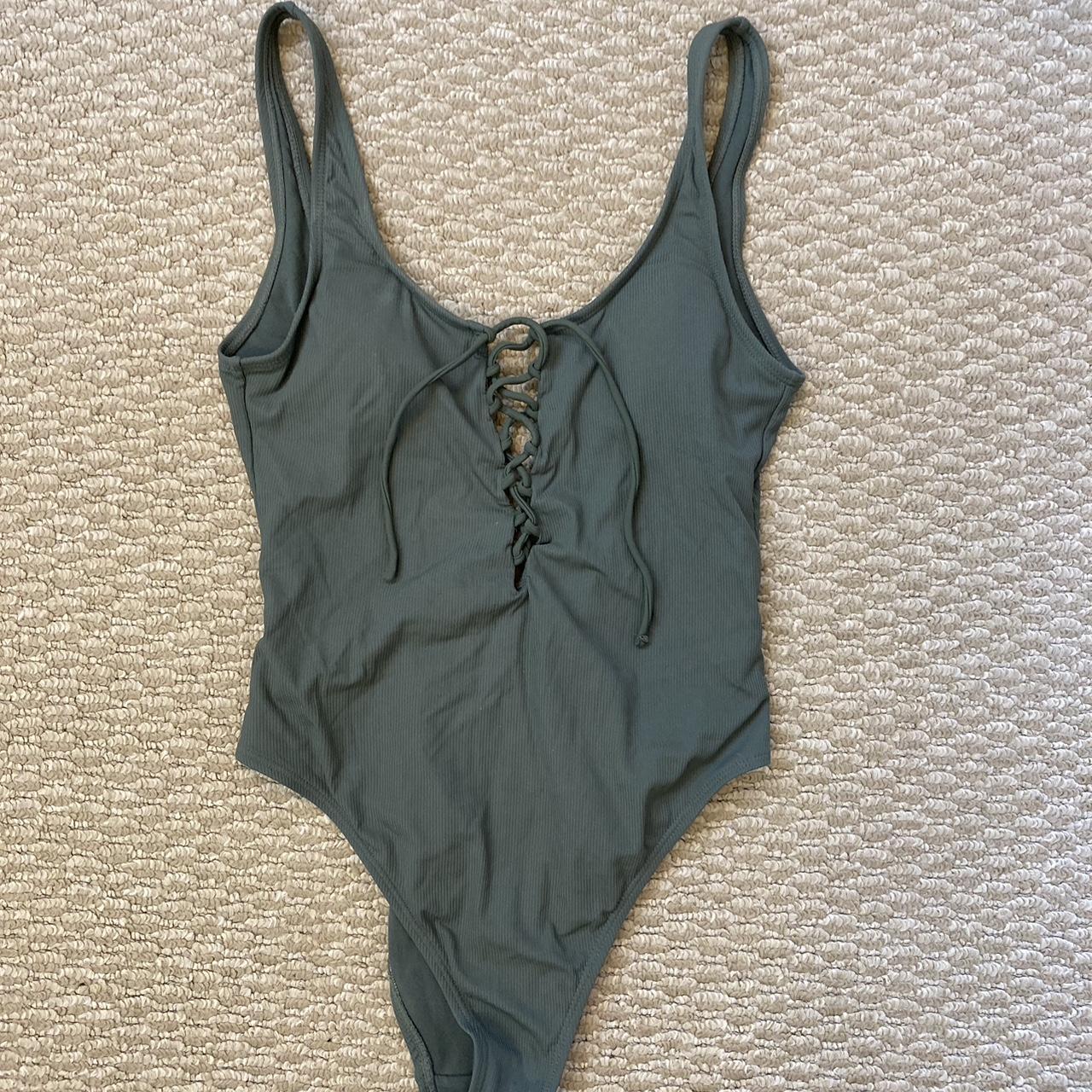 Xhilaration Women's Green Swimsuitonepiece Depop