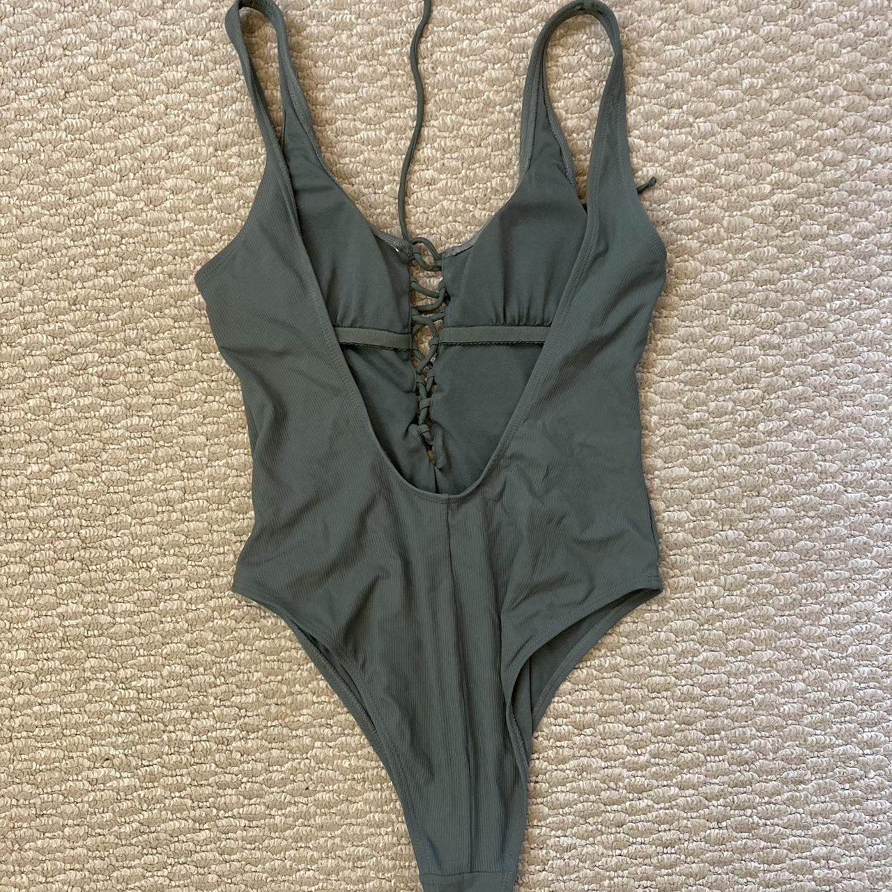 Xhilaration Women's Green Swimsuit-one-piece | Depop