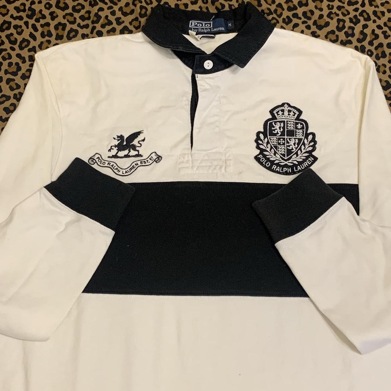 Vintage polo rugby shirt tagged m but larger... - Depop