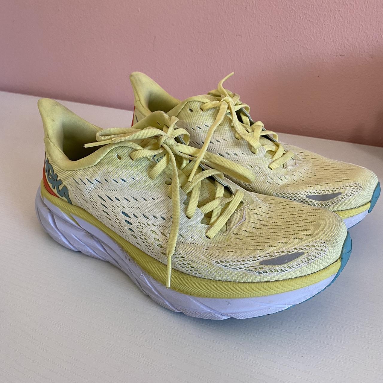 Hoka One One Women's Yellow and Orange Trainers | Depop