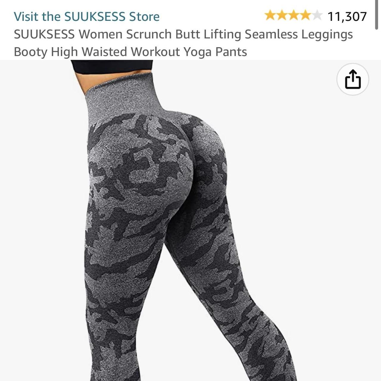 SUUKSESS Women Scrunch Butt Lifting Seamless Leggings Booty High Waisted  Workout
