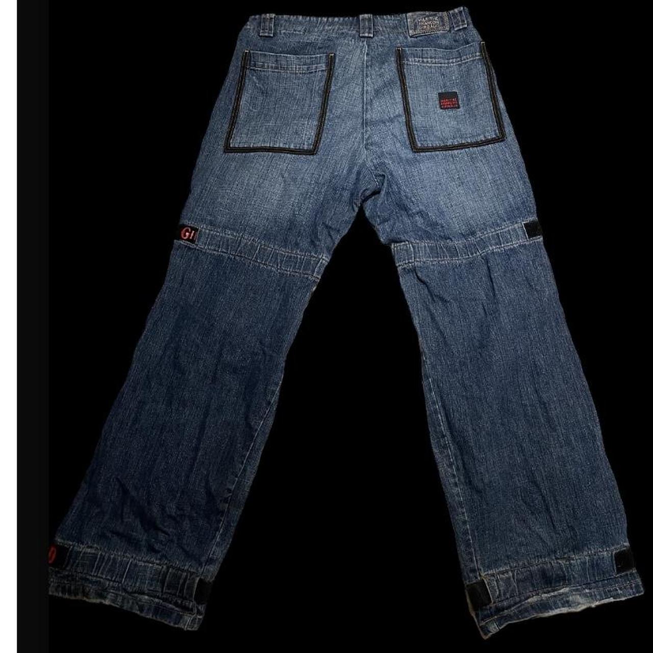 大きな取引 Y2K 2000s GIRBAUD blue and red cargo jeans with | Depop パンツ