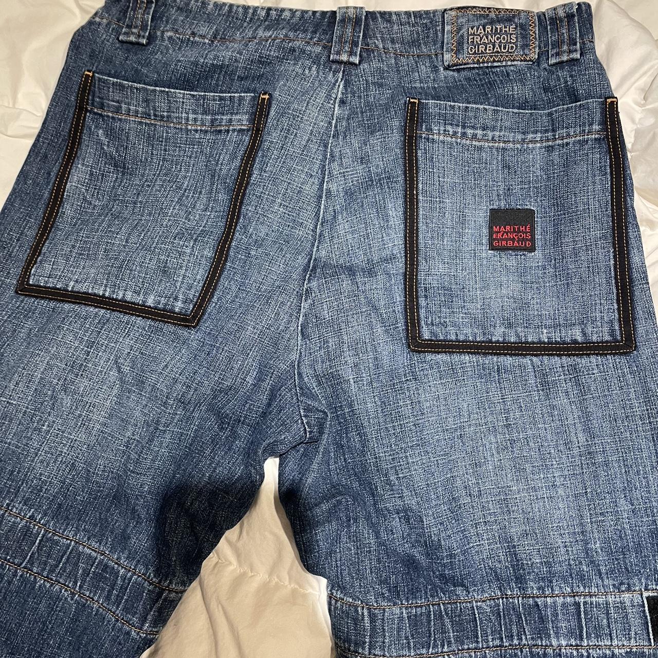 Y2K 2000s GIRBAUD blue and red cargo jeans with | Depop