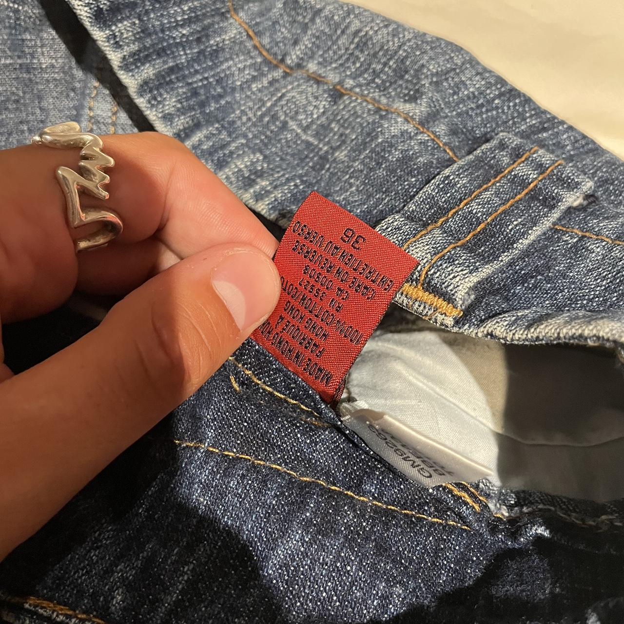 Y2K 2000s GIRBAUD blue and red cargo jeans with | Depop