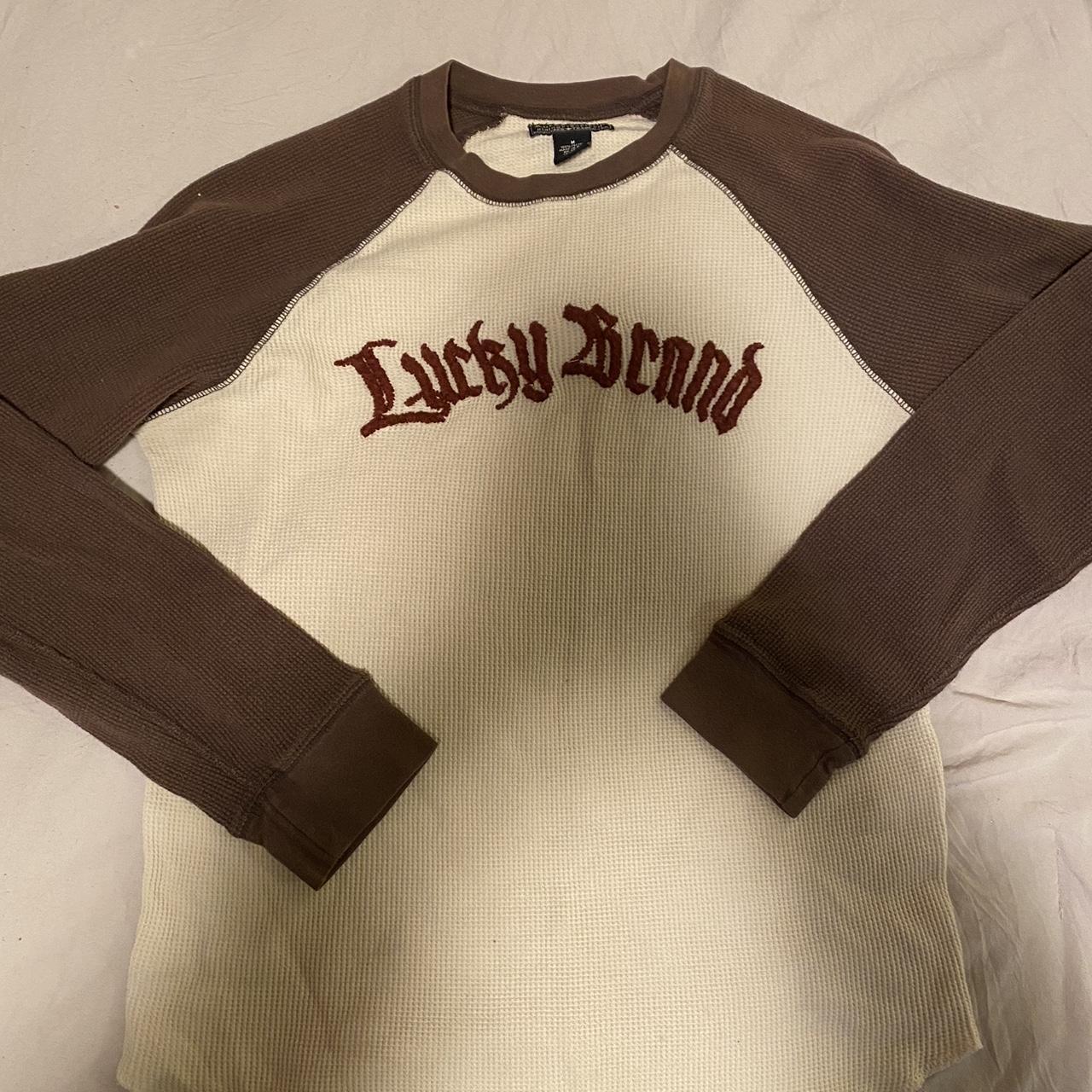 Vintage late 90s Lucky Brand brown + cream long - Depop