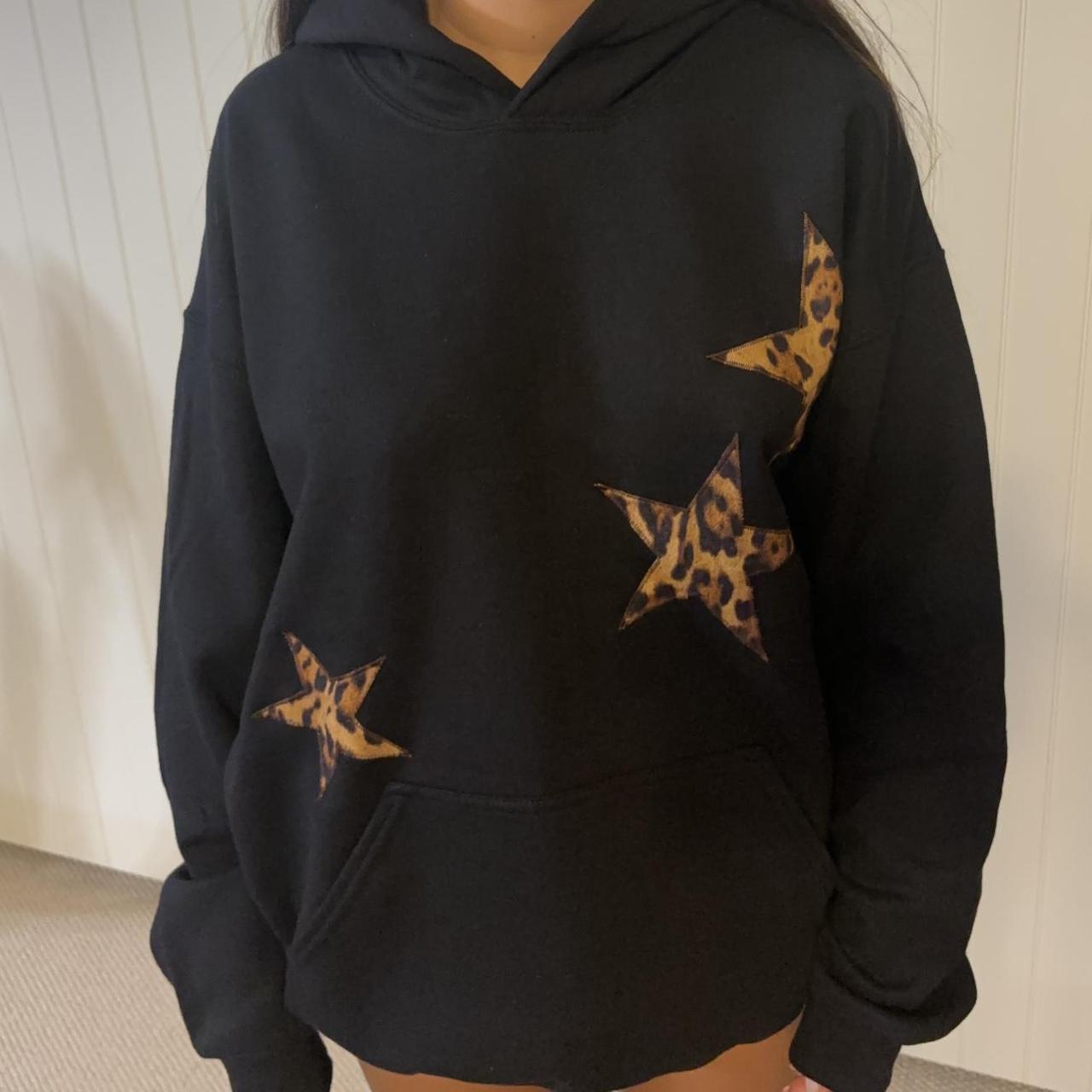 Leopard Print Star Hoodie Cheetah Leopard Print Star Hoodie