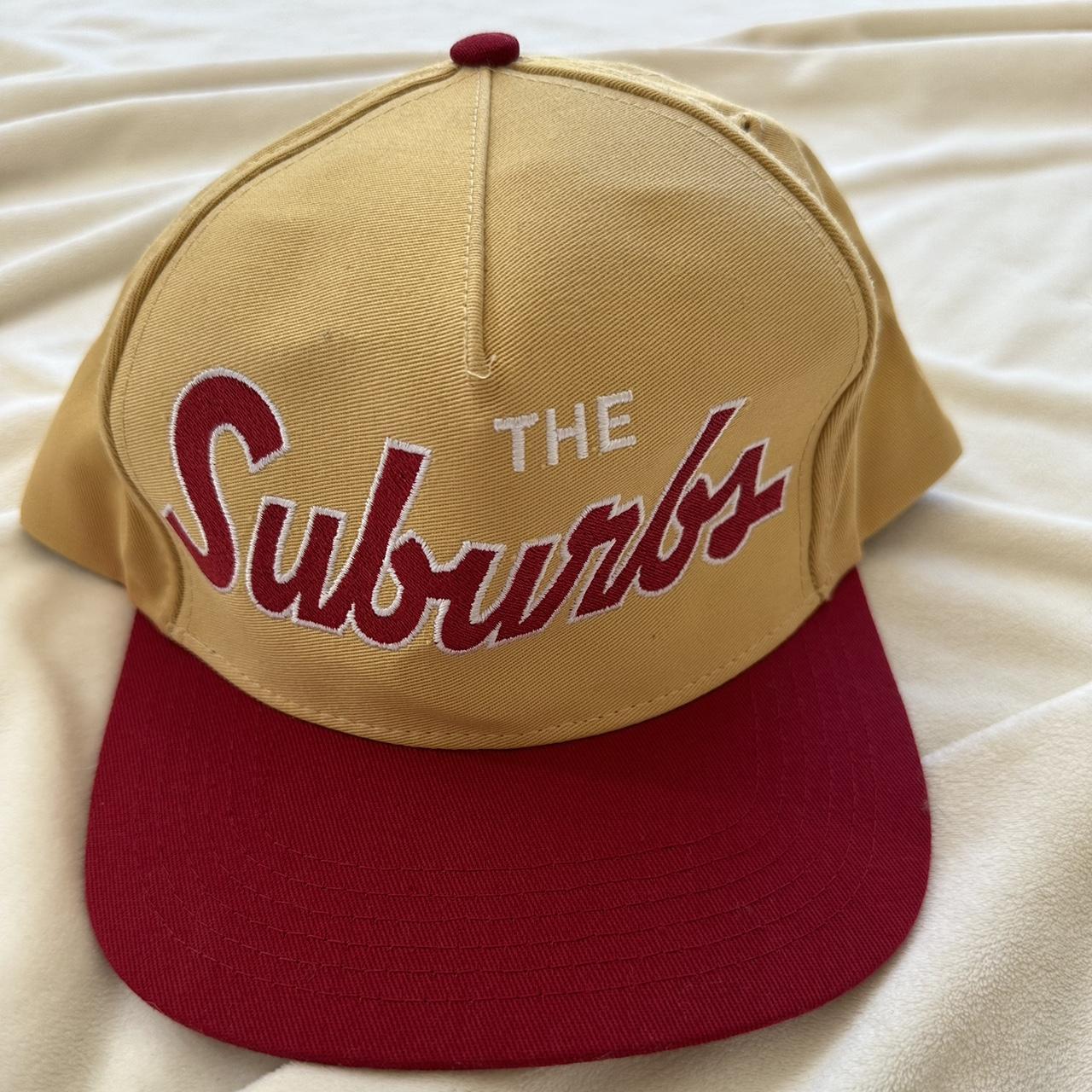 Men's Yellow and Red Hat Depop