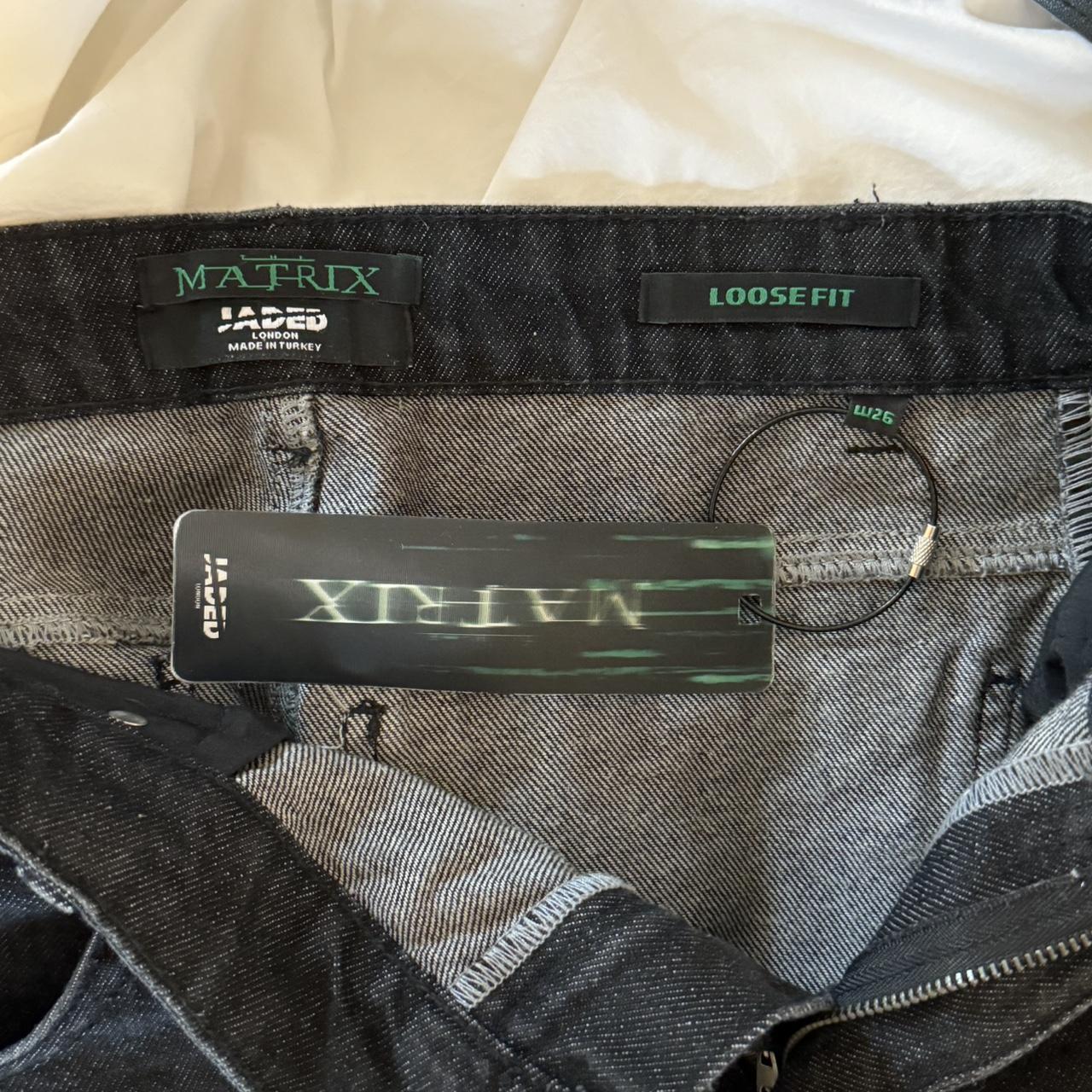 Jaded London black matrix baggy jeans W26 Worn a | Depop