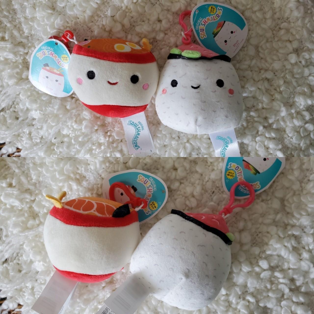 Squishmallow Raisy And Shun Ramen And Sushi Clip... - Depop