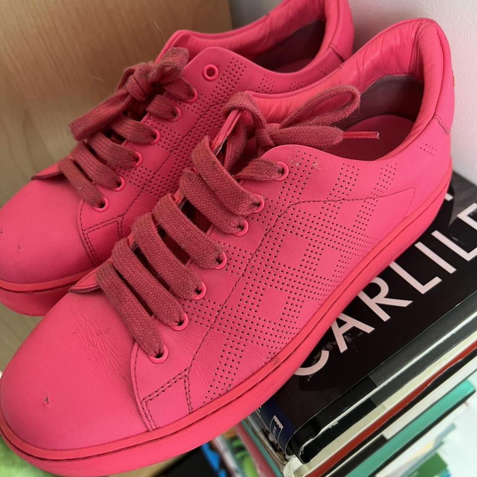 Unique neon pink Burberry westford low top sneakers Depop