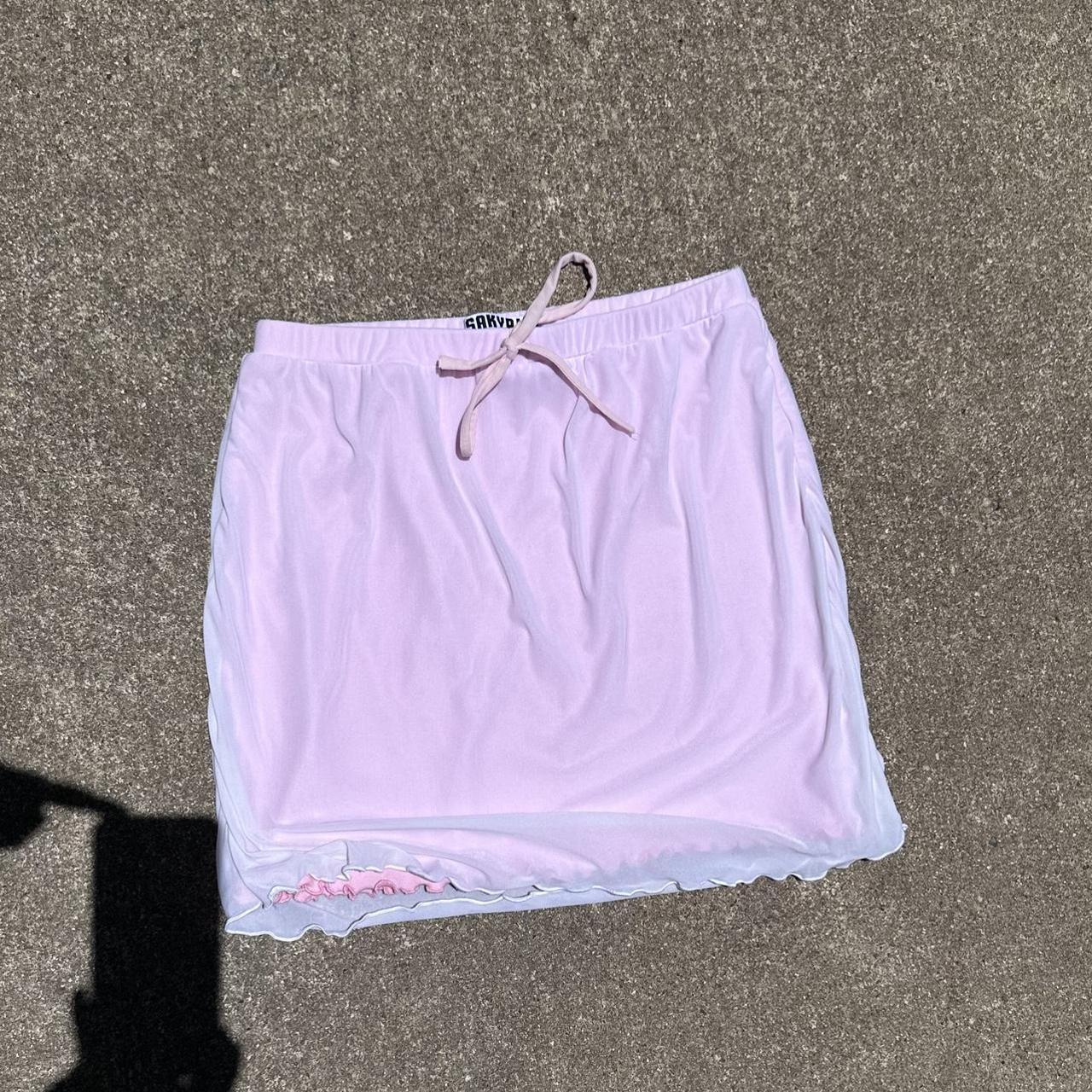 Baby pink mini skirt! Super stretchy soft and comfy.... - Depop