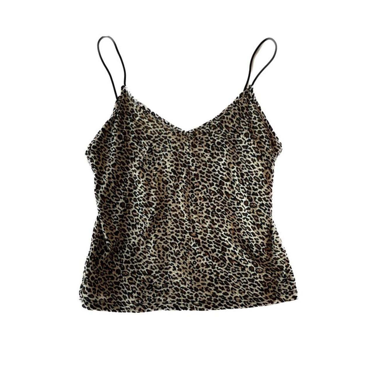 y2k leopard print cami tank top sooo cutee - Depop