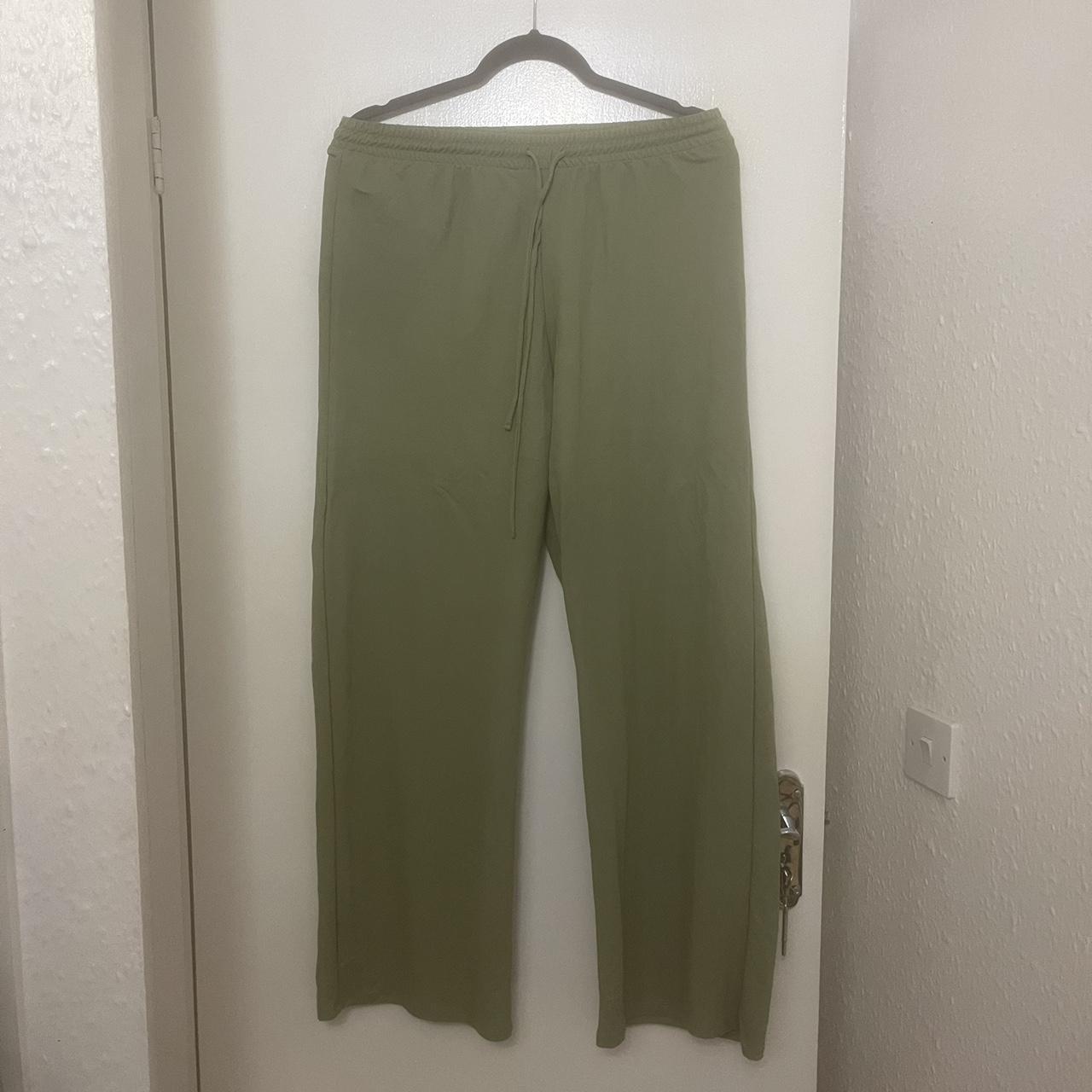 •green flares trousers •soft material •has a... - Depop