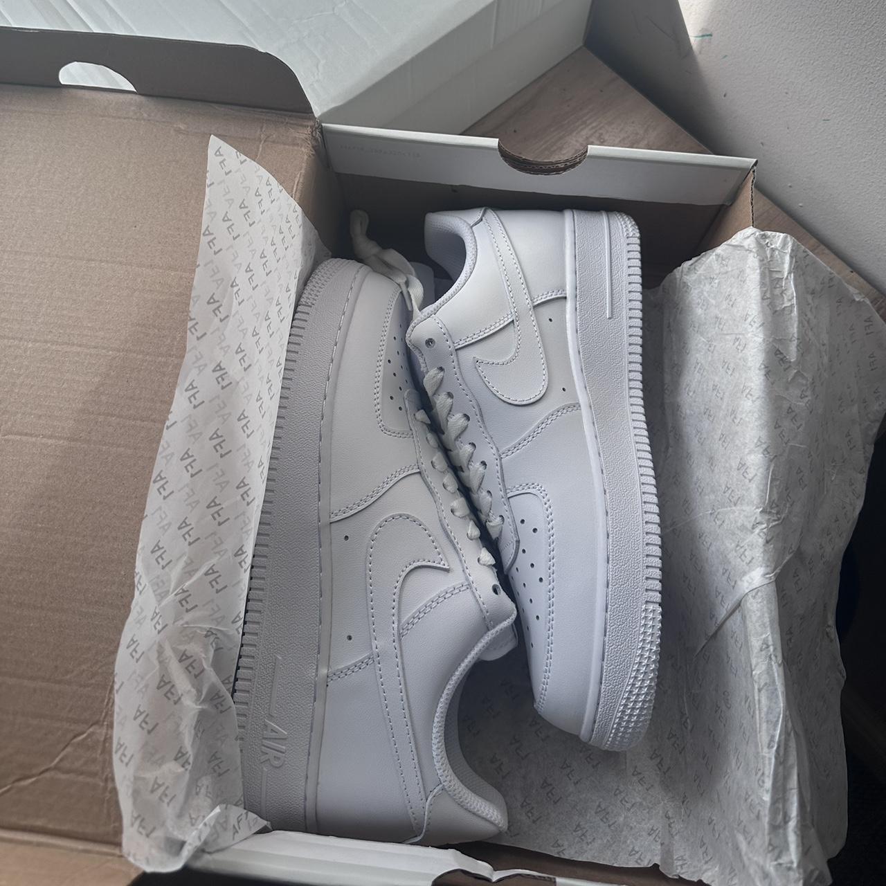 White Nike Air Force 1 UK men size 6.5 White - Depop