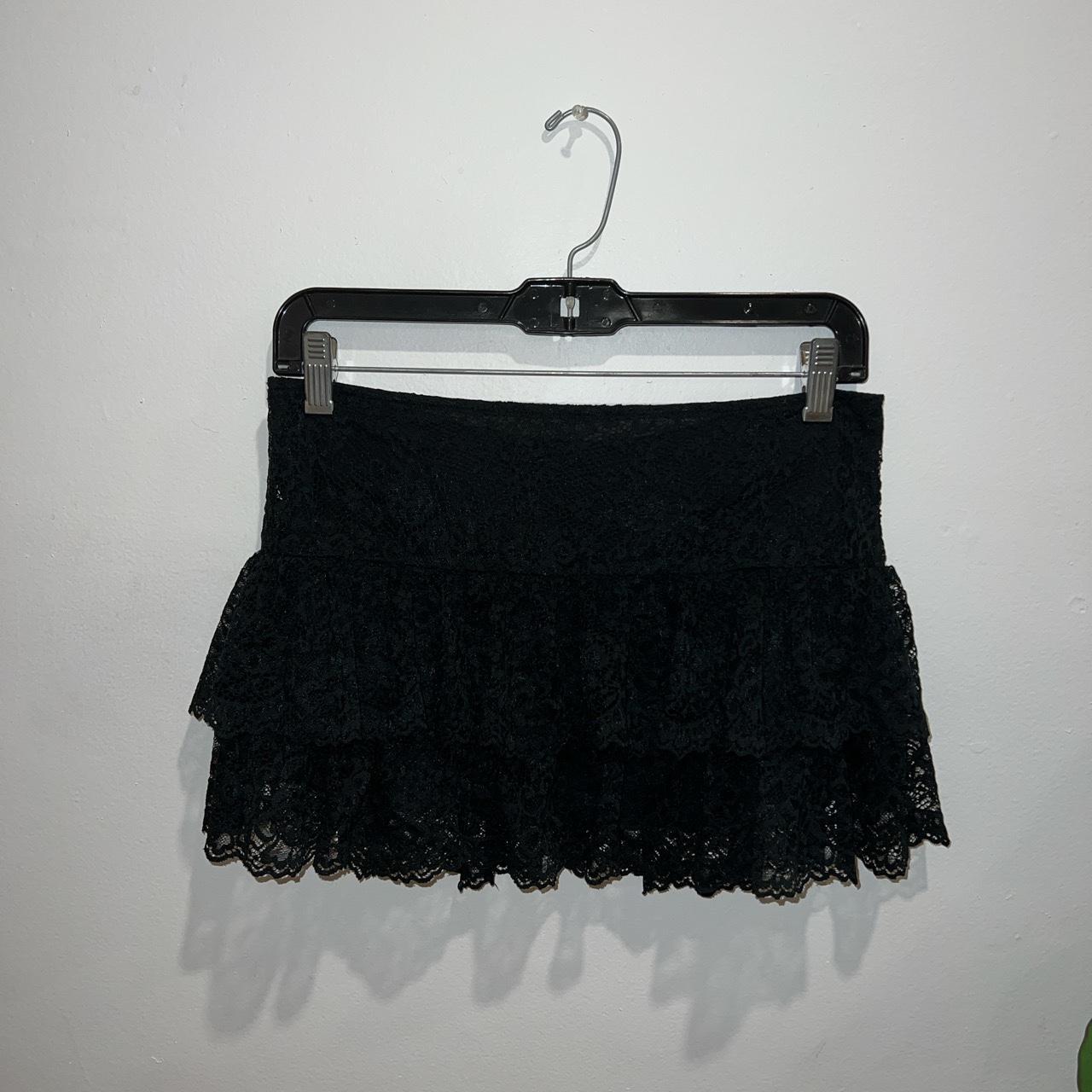 Edikted black frilly lace mini skirt Never worn!... - Depop