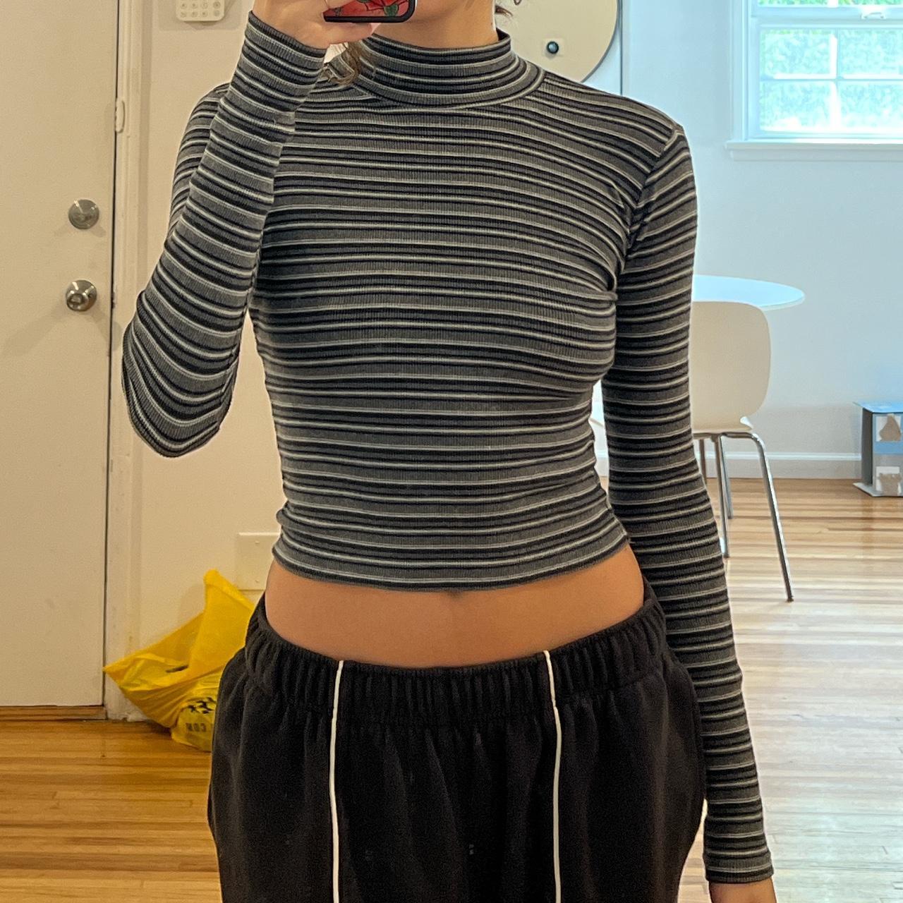 Brandy Melville striped cropped turtleneck Size