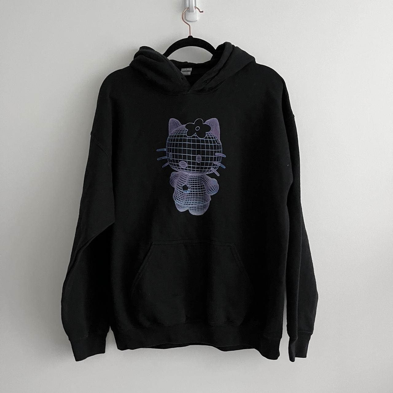 Women's Black and Purple Hoodie | Depop