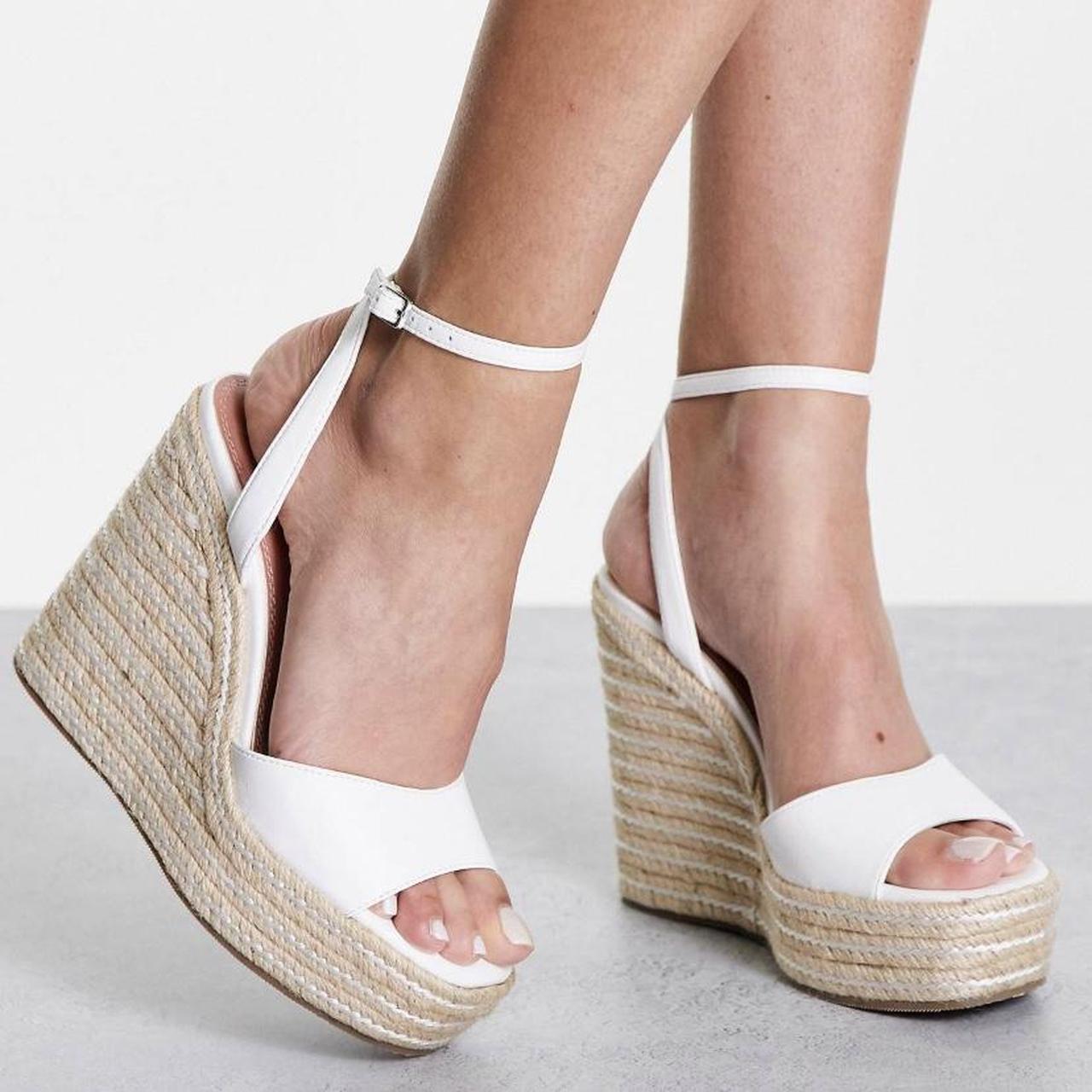 asos white wedges Tasha espadrille wedges in... - Depop