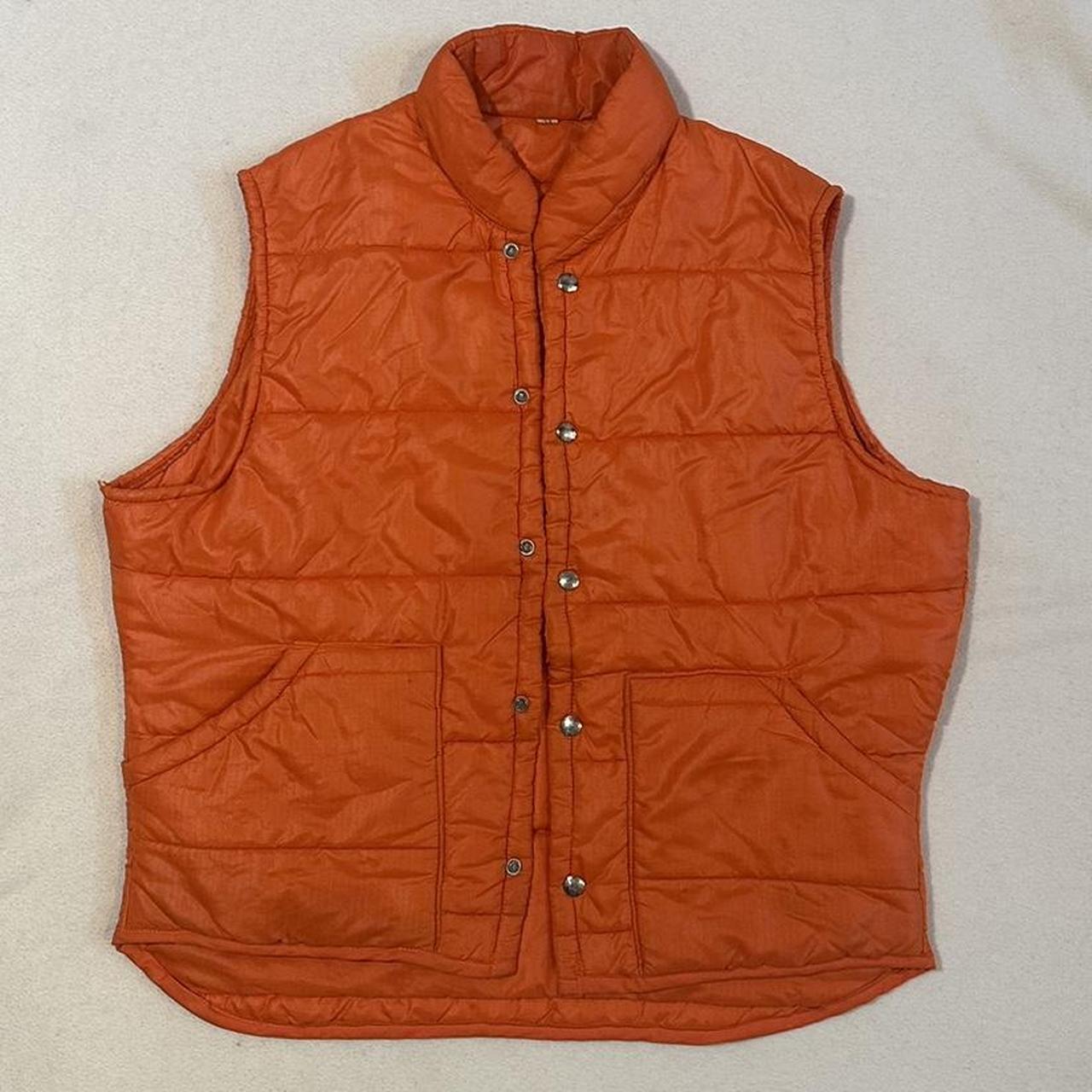 Vintage orange vest button up Buttons & pockets... - Depop