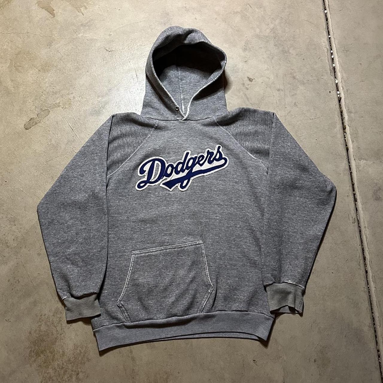 Vintage grey LA dodger hoodie La dodger sweatshirt... - Depop