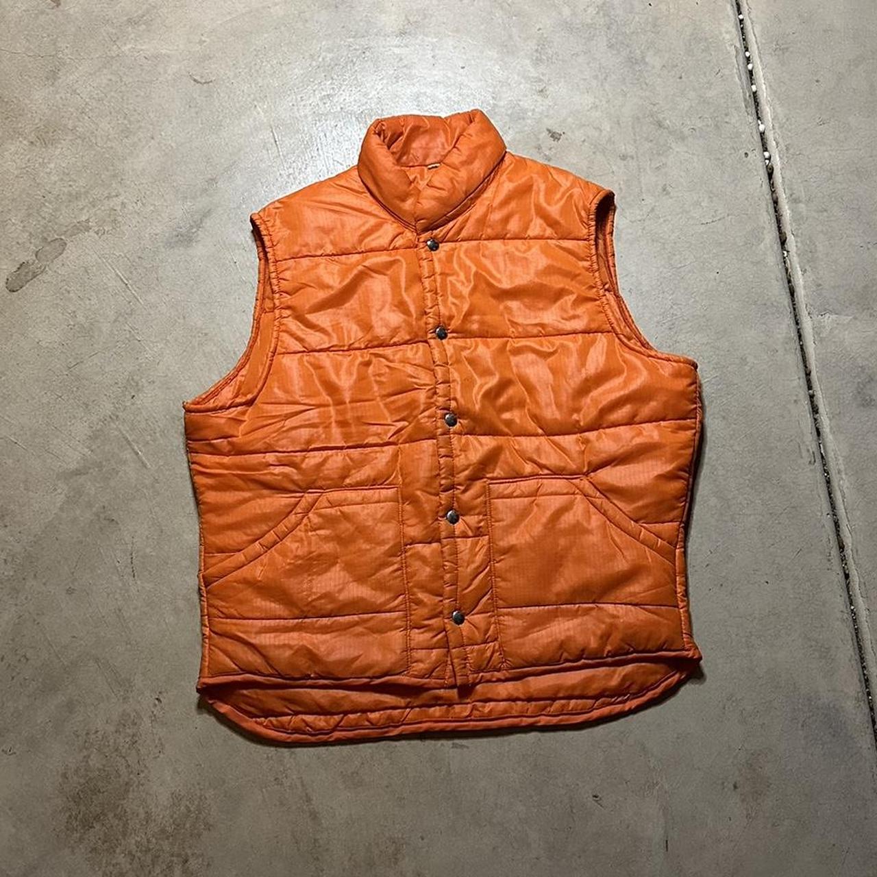 Vintage Y2K button up vest Y2K Orange vest... - Depop