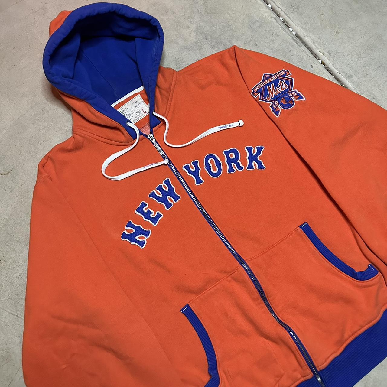 New York orange full zip hoodie New York Mets 1969... Depop