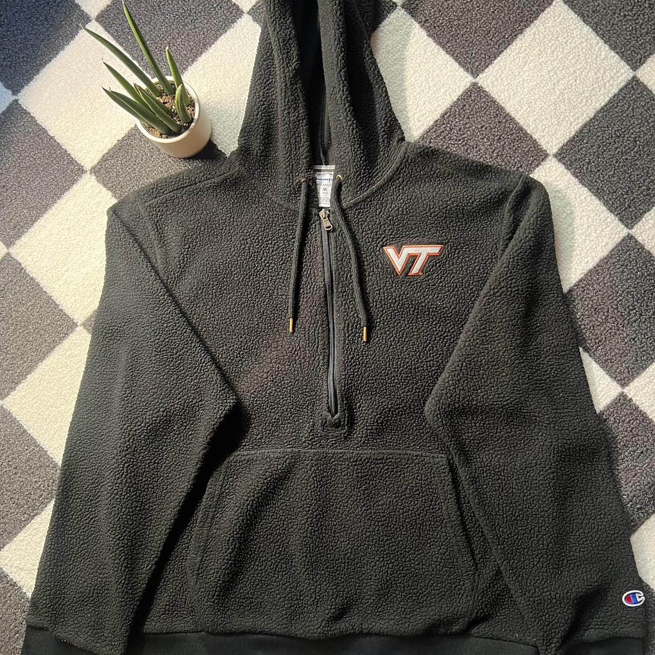 Vintage Virginia Tech Champion Quarter Zip Hoodie... - Depop