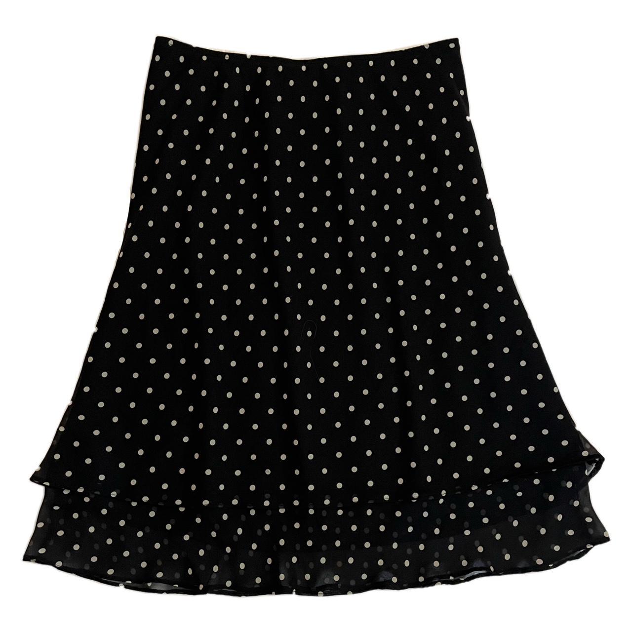 Polka dot frilly midi skirt Size: 14 medium for a... - Depop