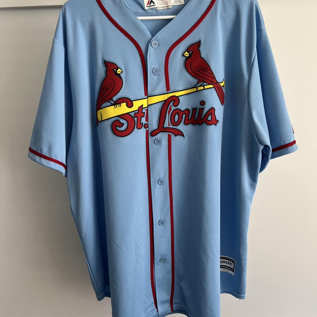 St Louis Cardinals Powder Blue Jersey Men's Size XL Pullover Route 66 Ringer