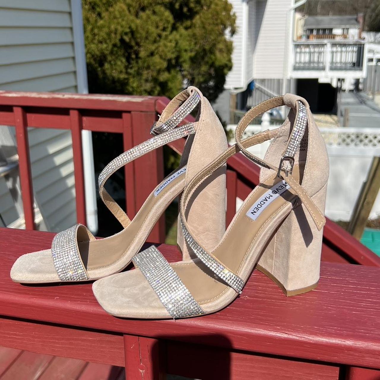 Steve Madden Bling Nude Strappy Heels Size 7 5 Depop