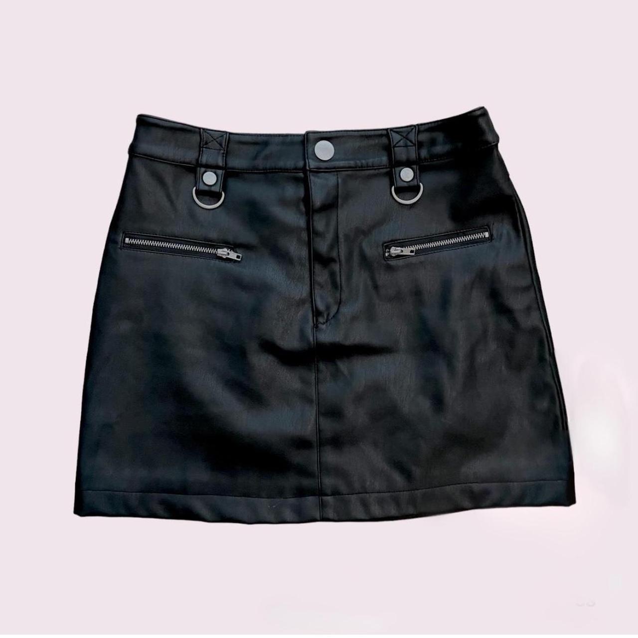 Primark black outlet leather mini skirt