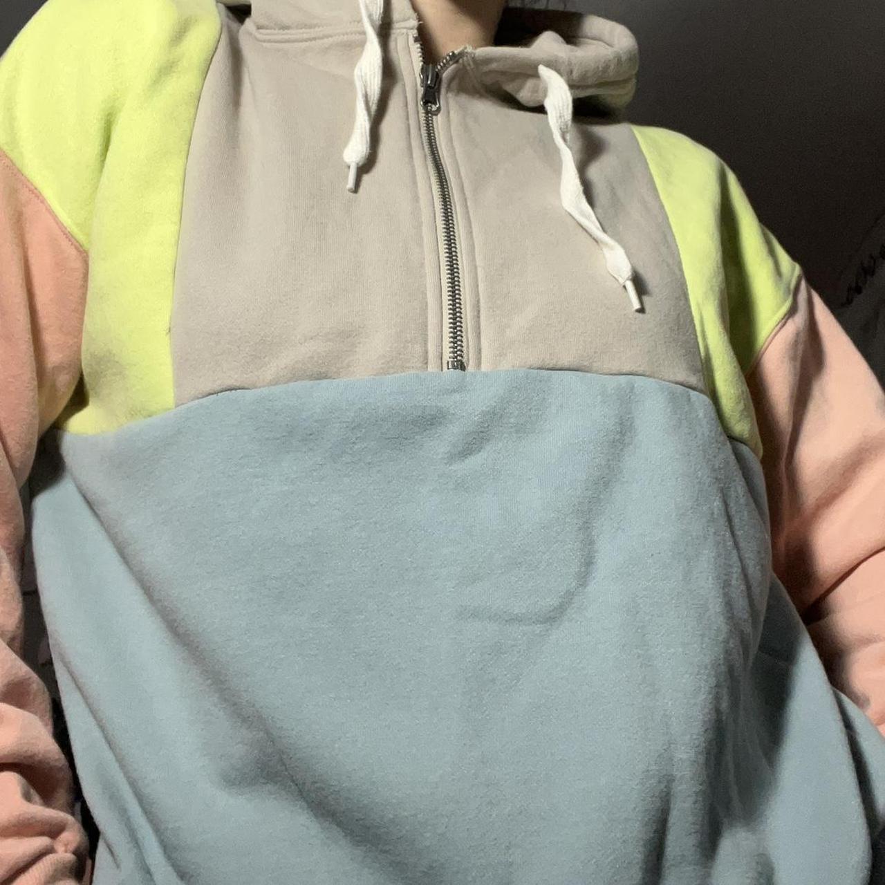 3 4 zip multicolor hoodie urbanoutfitters