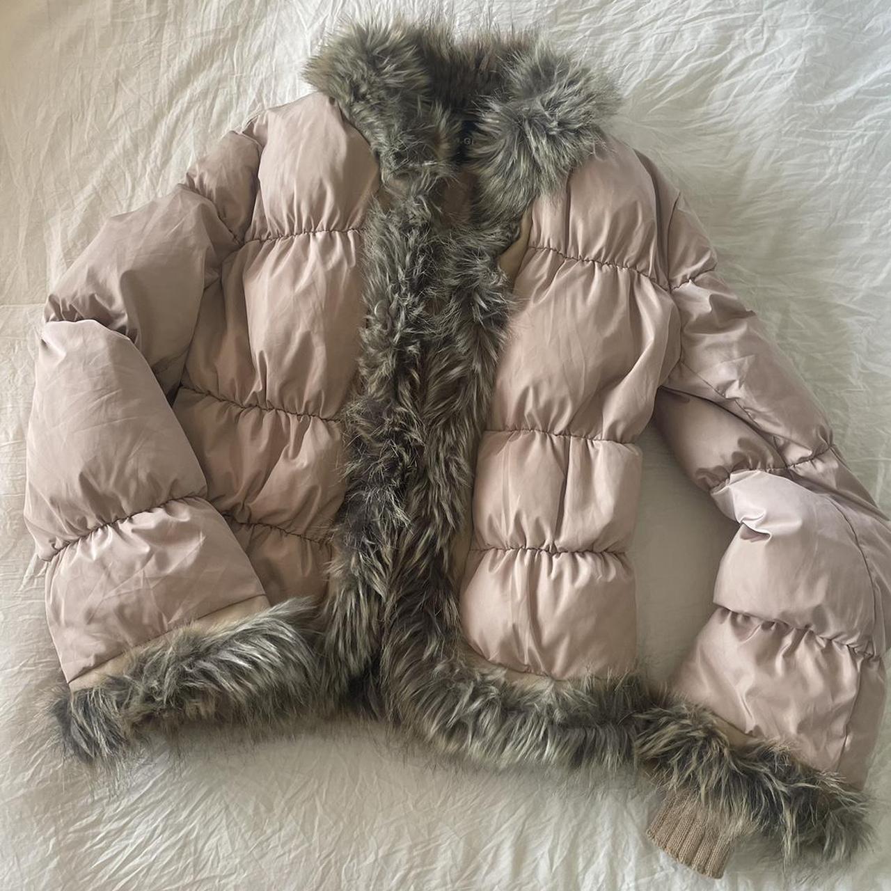 I AM GIA Billie puffer with fur in beige 🧸 🤎 super | Depop