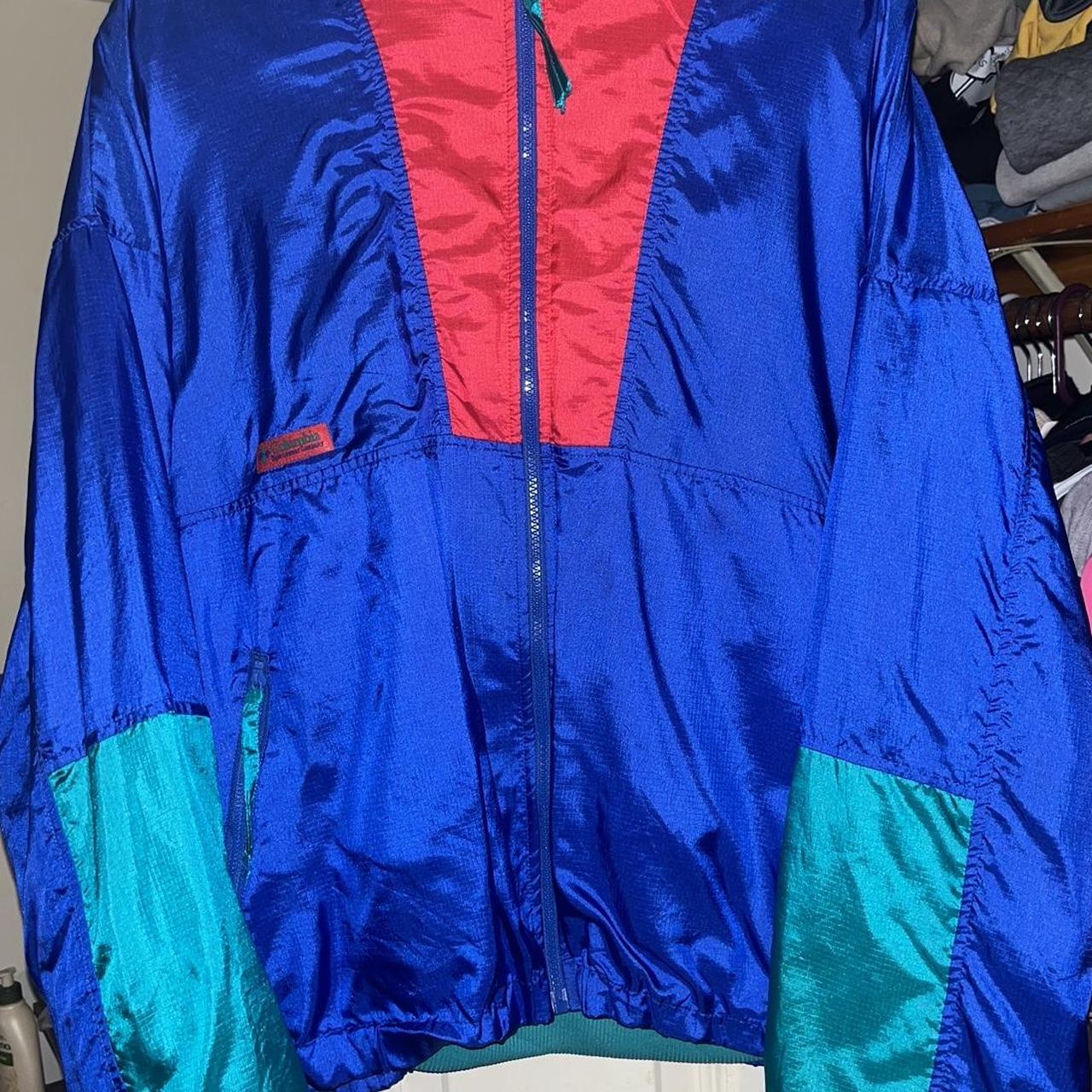 retro columbia reversible ski jacket fleece... - Depop