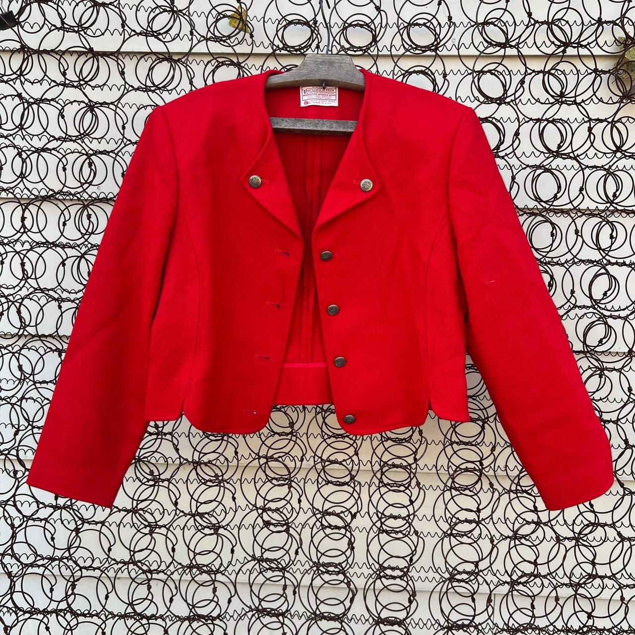 TAILORED CROPPED BLAZER - Red