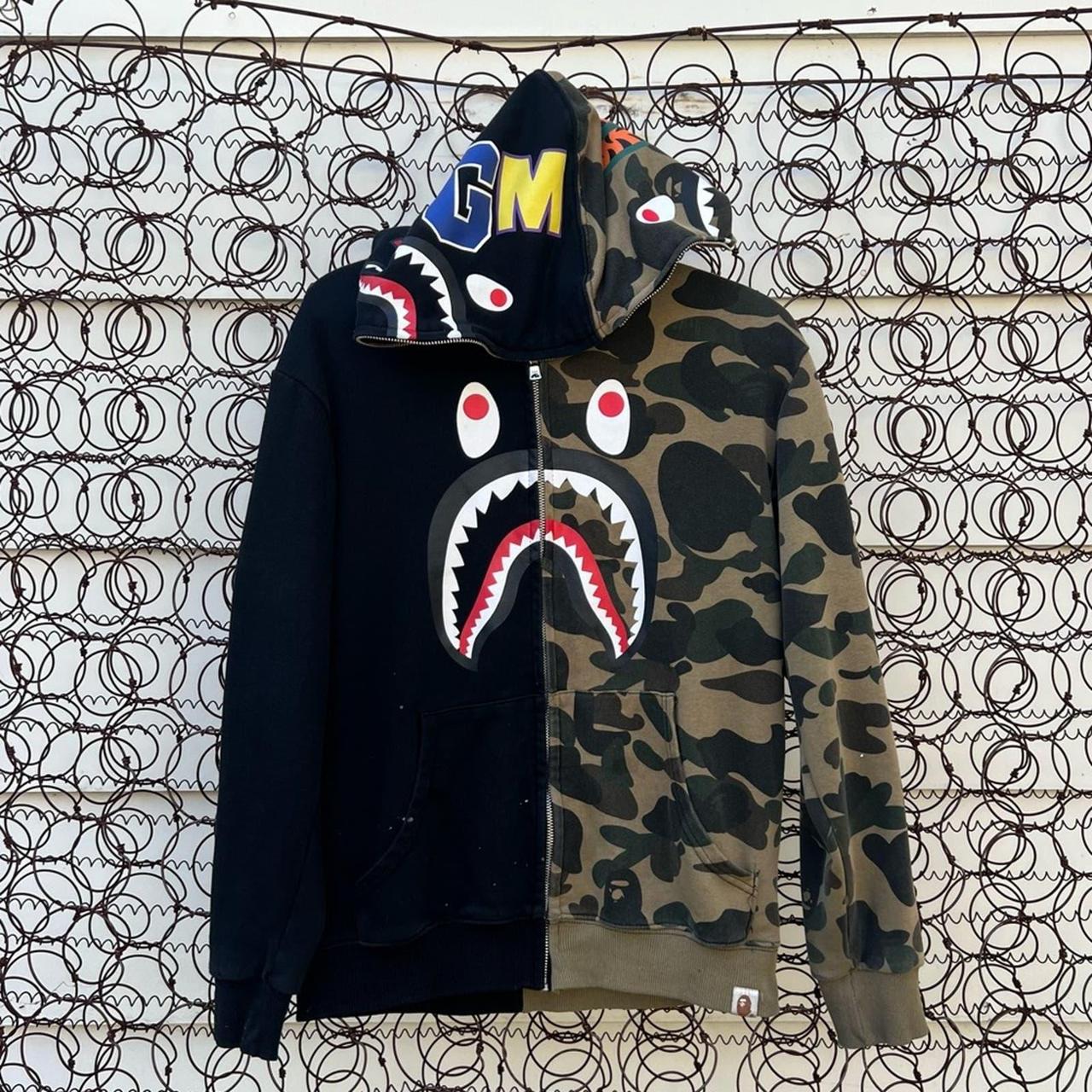 Green and black bape on sale hoodie