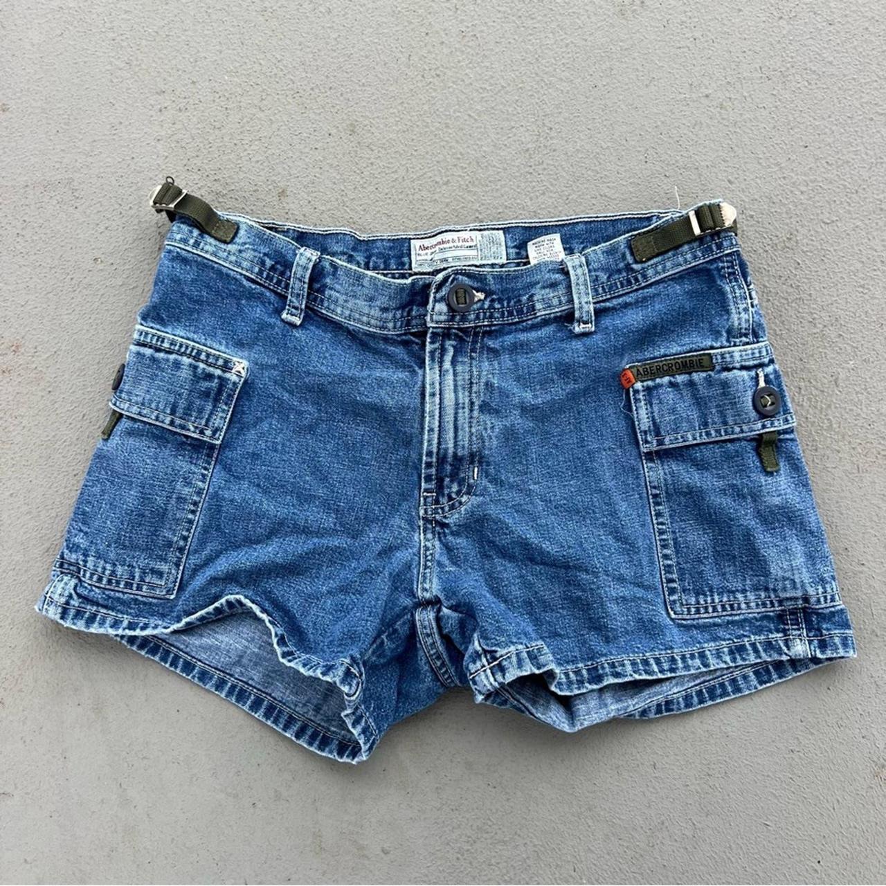 Y2K Abercrombie & Fitch Cargo Jean Shorts Low - Depop