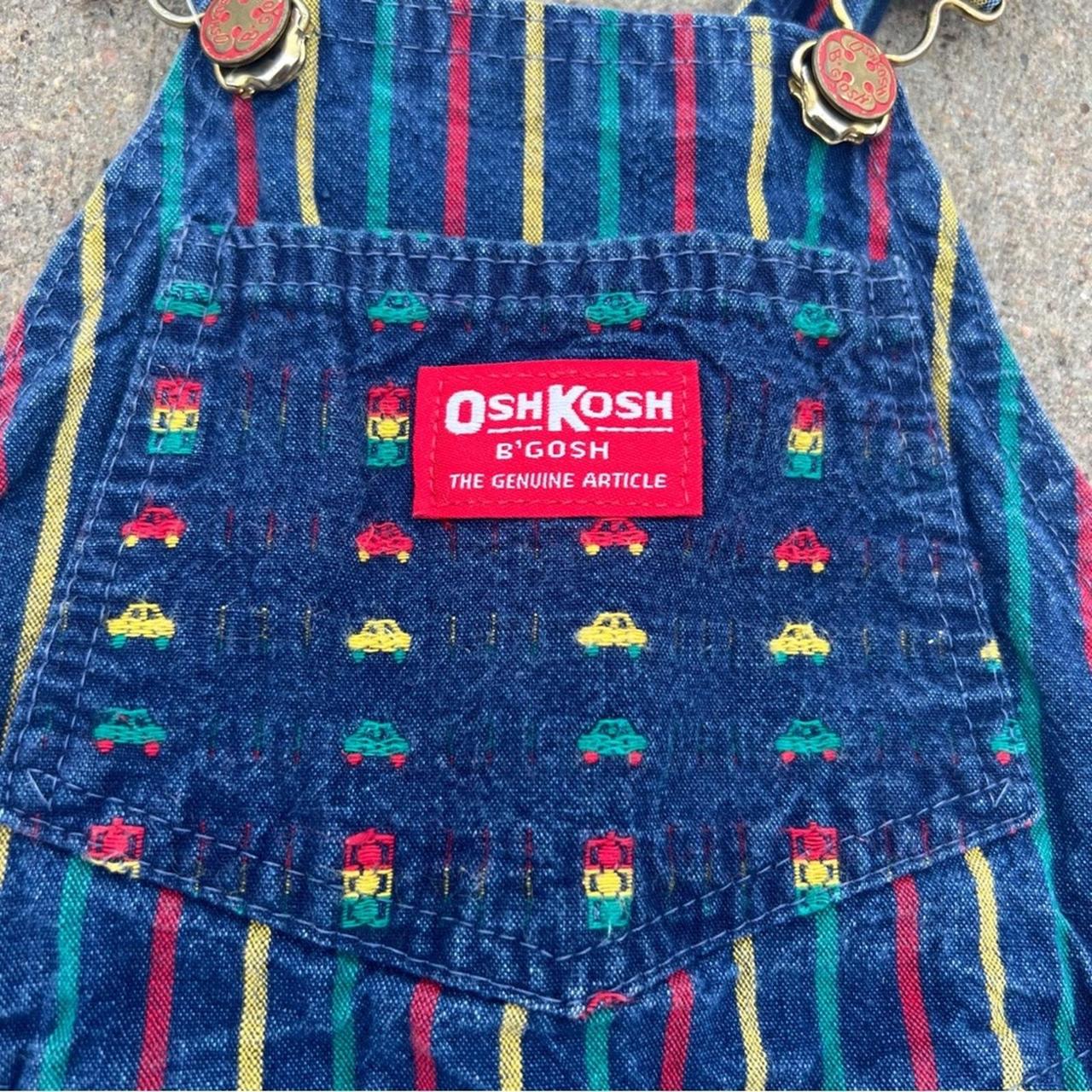 Vintage Oshkosh B’Gosh cars traffic lights top denim overalls