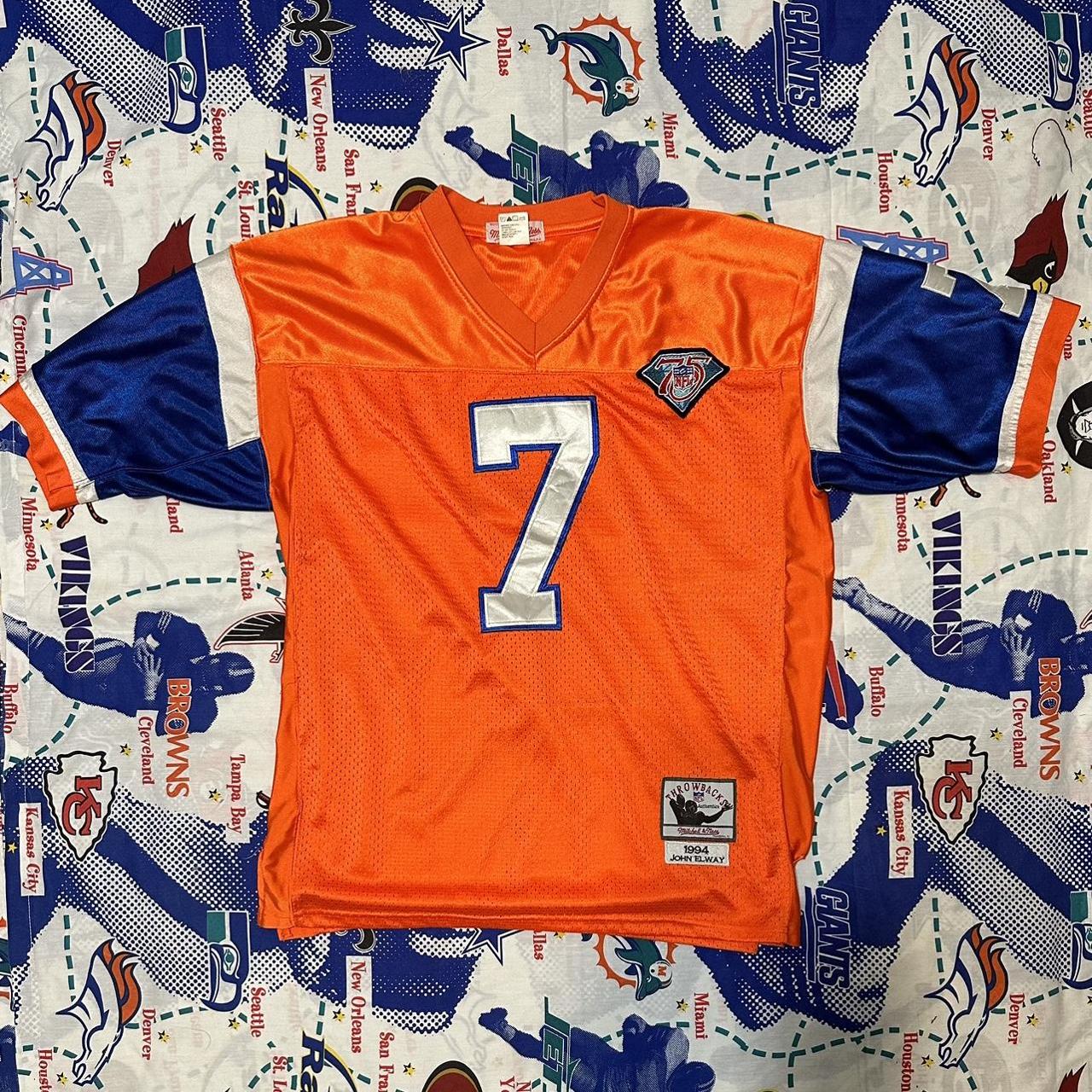 Denver Broncos John Elway Orange 75th Anniversary Throwback Jersey