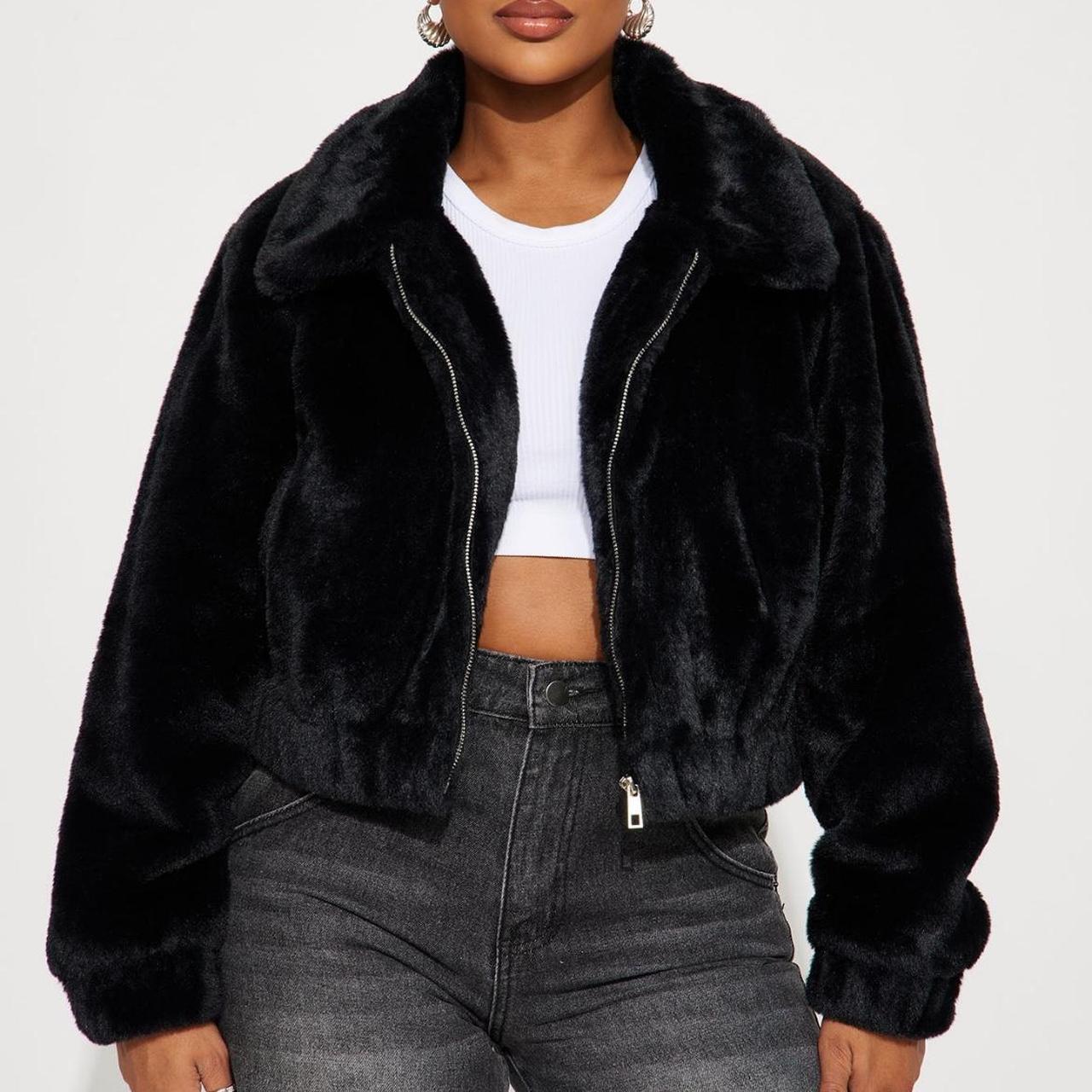 Better With You Faux Fur Jacket - Black Brand New... - Depop