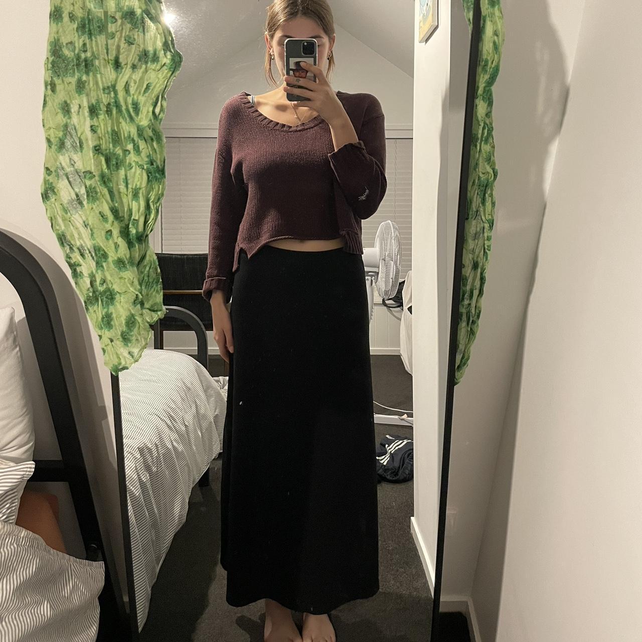 Black maxi skirt. Size 16 on tag but fits smaller Depop