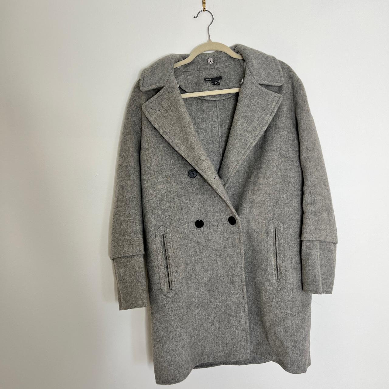 Vince double breasted wool coat. Missing one button.... - Depop