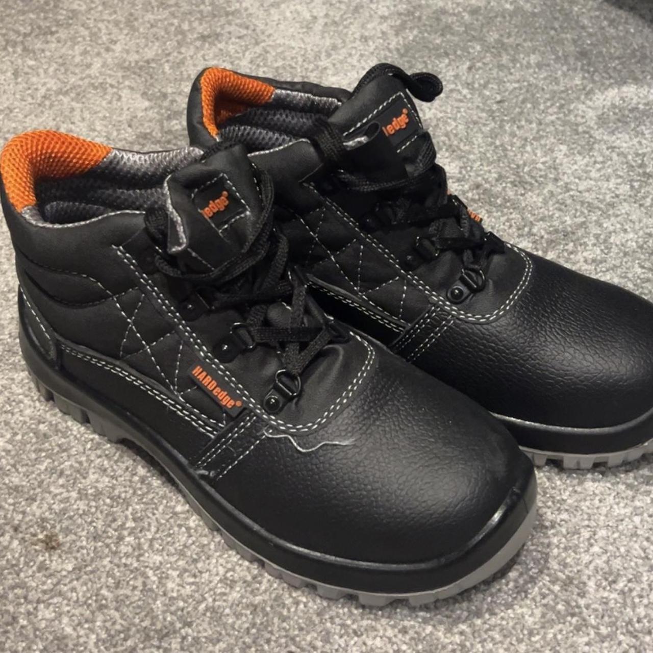 Hardedge black and orange safety boots brand new . Depop