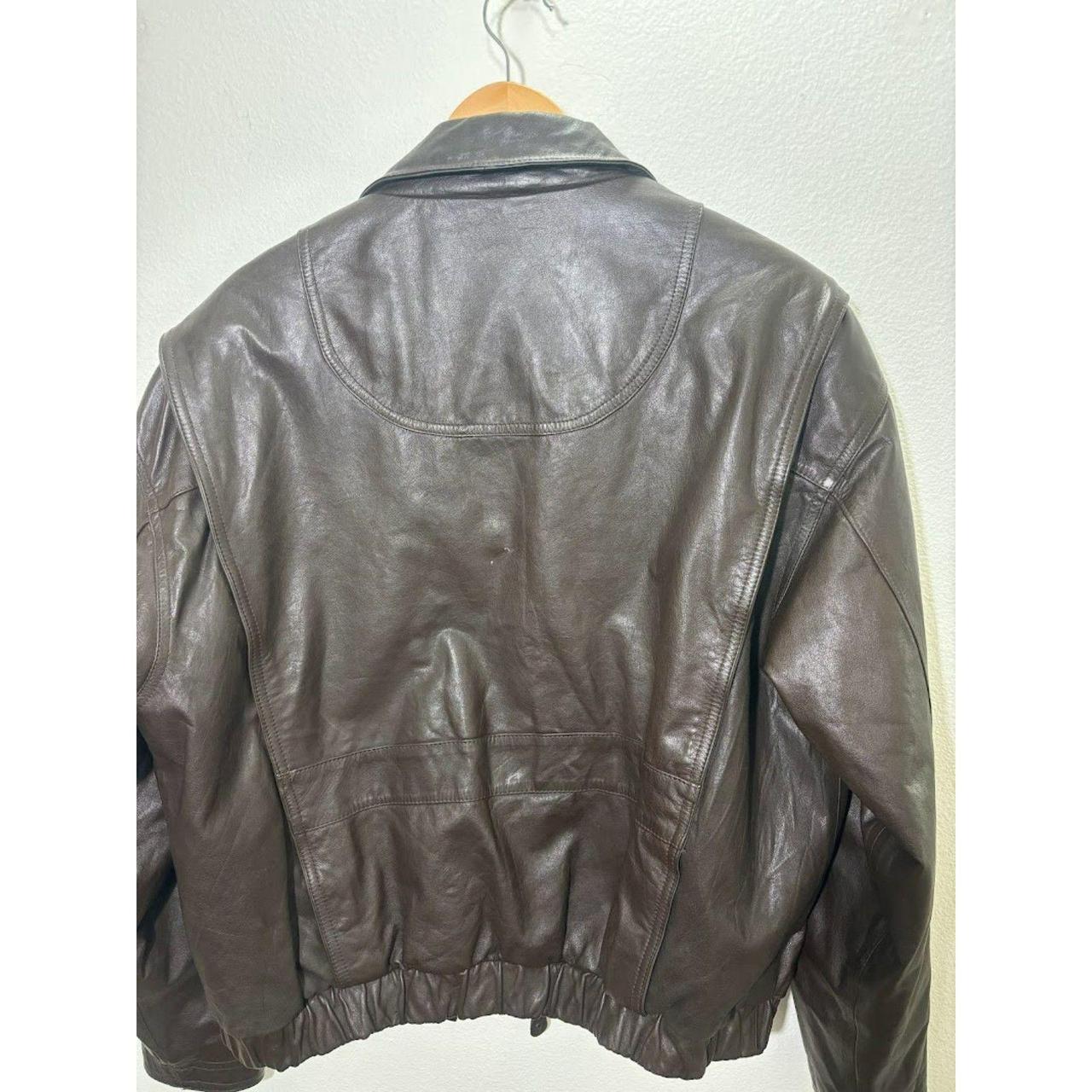 Vintage Boulder Ridge Leather Bomber Jacket Coat...