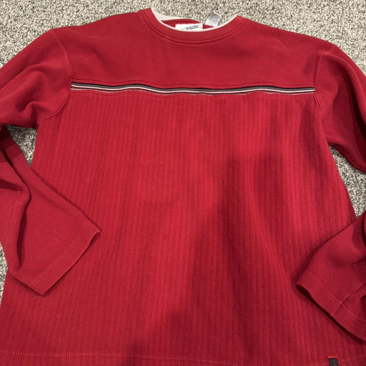 Vintage y2k red oversized sweater Ribbed... - Depop