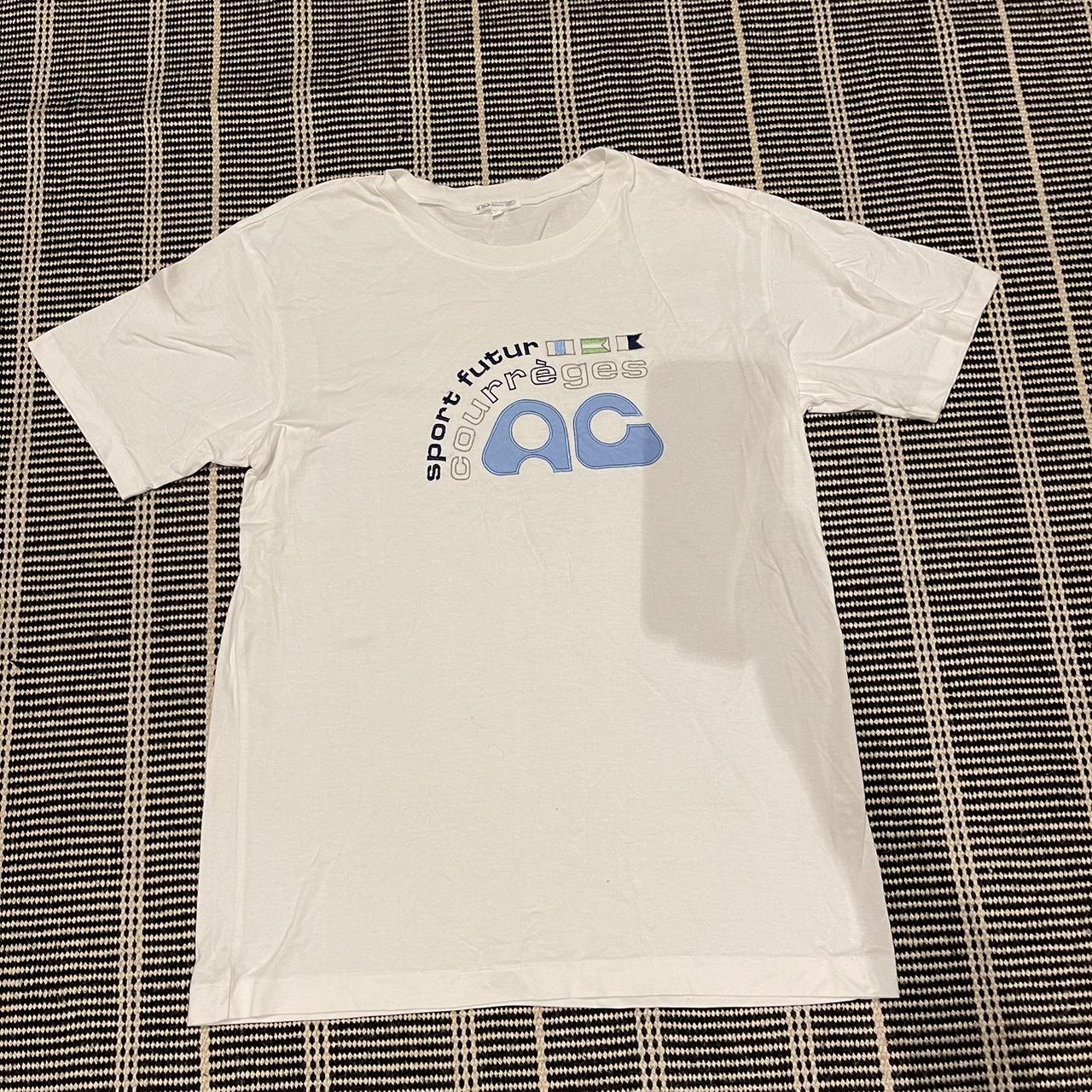 Courrèges Women's White and Blue T-shirt