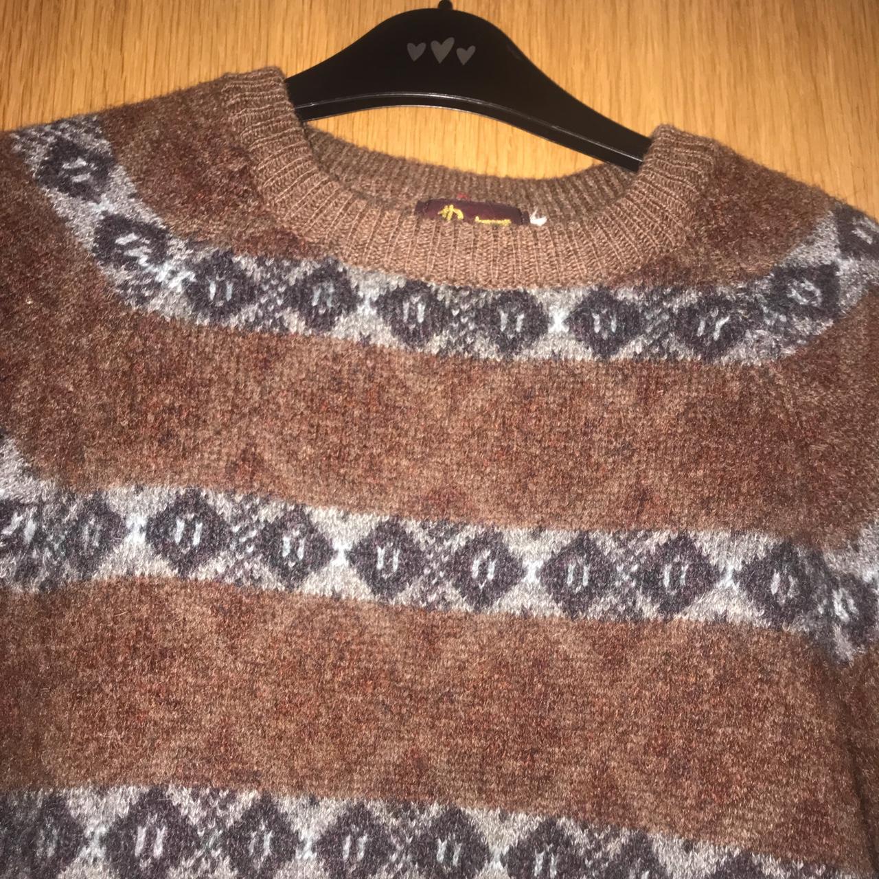 Men's Brown and Grey Jumper Depop