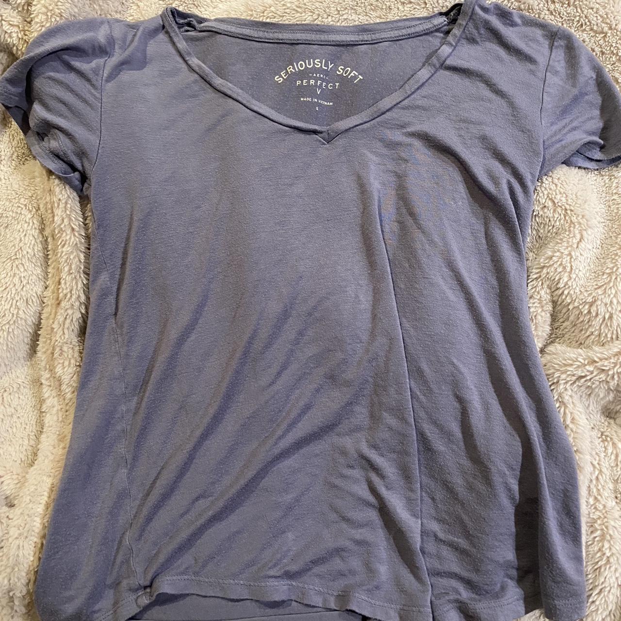 Aeropostale Women's Blue T-shirt | Depop