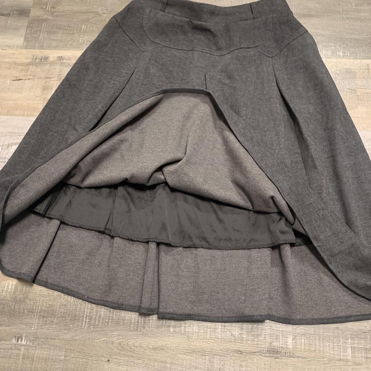 Tanming Womens Winter High Waist A-Line Pleated Wool Midi Skirt